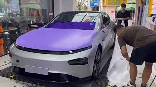 CAXVINYL Factory Direct HD PET Liner Flat Matte Violet Car Wrap [upl. by Accebor994]