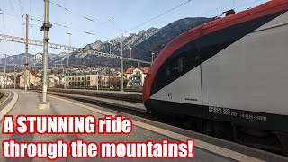 A STUNNING ride through the Swiss Alps in First Class [upl. by Eadwine]