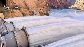 Lake Powell Water Release Glen Canyon Dam High Flow Experiment 2023 [upl. by Ykceb]