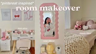 ULTIMATE AESTHETIC ROOM MAKEOVER ⭐️🩰 pinterest inspired transformation ✨ [upl. by Atelra324]