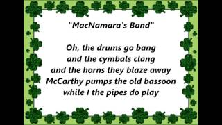 MACNAMARAS BAND words text amp lyrics St Patrick IRISH IRELAND top sing along song [upl. by Vida208]