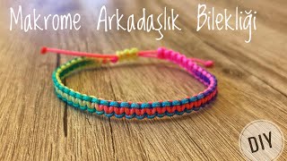 Çok Kolay Makrome Bileklik Yapımı  Arkadaşlık Bilekliği  Friendship Bracelet DIY [upl. by Mendes]