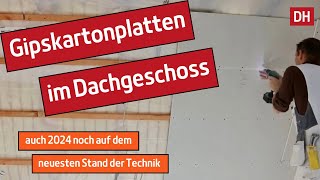 RigipsGipskarton an Dachschräge schrauben  Dachausbau  DH – Trockenbau [upl. by Mechelle638]