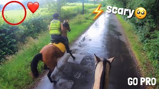 stuck riding in a storm 🌩️ GO PRO  equinemollie [upl. by Budd]