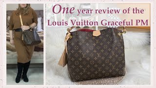 💛 Louis Vuitton Graceful PM  One year review 🤩 [upl. by Winters]