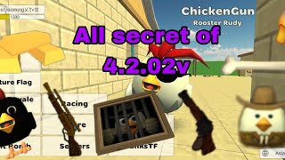 ALL SECRET AND EASTER EGGS AND BUGS AND GLITCH OF 4202 UPDATE  CHICKEN GUN 😲 [upl. by Laertnom281]