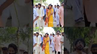 Nagarjuna amp Nagar Chaitanya Along His Wife Sobhita Dhulipala Visited Srisailam After Marriage  AC [upl. by Nessa]