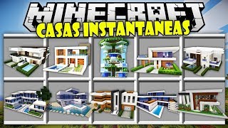 CASAS INSTANTANEAS CON UN SOLO CLICK  MINECRAFT CASAS  MINECRAFT MODS [upl. by Tila257]