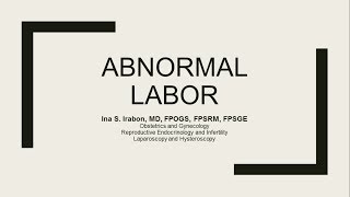 Abnormal Labor [upl. by Anisirhc]