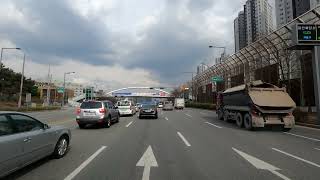 【Korea City Drive】 SUWON 🚚 West to East  Early April [upl. by Seely252]