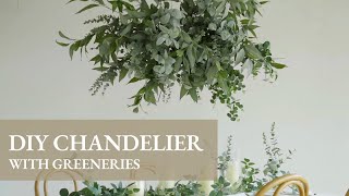 Lings Tutorial How to make greenery chandelier for wedding [upl. by Stickney]