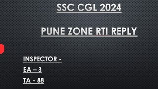 SSC CGL 2024 VACANCY  CBIC  PUNE ZONE  EA  TA [upl. by Grizel]