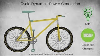 Cycle dynamo Power generation  Mobile phone Charging  Explanimation Series 1 Engineer thoughts [upl. by Onnem]