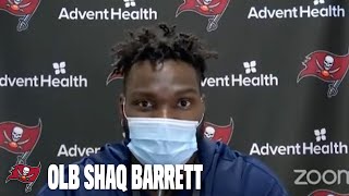 Shaq Barrett on the Franchise Tag amp Playing New Orleans Week One  Press Conference [upl. by Alida442]