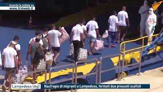 Lampedusa Ag  Naufragio di migranti a Lampedusa fermati due presunti scafisti [upl. by Ainahpets286]