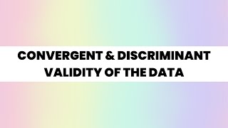 Convergent and Discriminant Validity Analysis in AMOS [upl. by Alcot215]