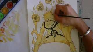 Tutorial  How to draw Naruto Kyuubi mode Naruto [upl. by Eegnat]