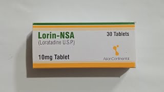 Lorin NSA 10 mg Tablets price  Loratadine 10 mg  Anti Allergy Tablets [upl. by Iorgos]