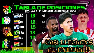 Tabla de posiciones HOY Fecha  9 🔥 BOLIVIA AL MUNDIAL 🏆 PARAGUAY y Alfaro mas cerca del sueño [upl. by Mohun693]