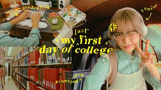 my last first day of college  senior year vlog [upl. by Sholley]