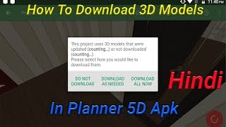 How To Download 3D Models In Planner 5D ll Hindi ll [upl. by Walston]