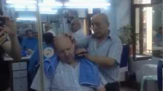 The Turkish barber  haircut shaving head massage part 3 [upl. by Laerdna]