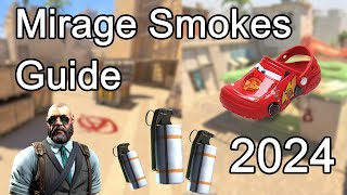 Smokes Basicos Mirage CS2  2024  A site B site MID  English Sub  Español [upl. by Popelka]