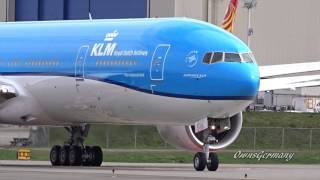 1st KLM Boeing 777300ER PHBVN Delivery Flight in New Paint  KPAE Paine Field [upl. by Brookes204]