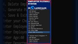 Employee Payroll System in C [upl. by Acinomaj50]