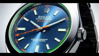 Baselworld 2014 Introducing the Rolex Milgauss with Electric Blue Dial and Green Sapphire Crystal [upl. by Aleil313]