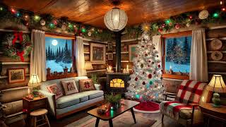 Cozy 1950s Country Cottage Christmas Ambience  Retro Holiday Decor Tinsel Tree and Snowy Scenery [upl. by Doak]