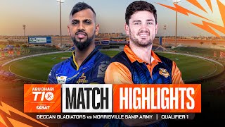 2024 Abu Dhabi T10 I Qualifier 1 Highlights Deccan Gladiators vs Morrisville Samp Army  Season 8 [upl. by Nired]