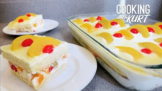 Goldilocks Crema De Fruta Vanilla Sponge Cake With Sweet CustardFruit Filling  Cooking with Kurt [upl. by Adine722]