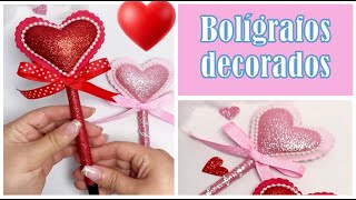 Hermosos bolígrafos decorados con forma de corazón [upl. by Zindman]