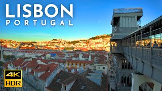 Lisbon Walking Tour Largo do RATO to CHIADO amp Santa Justa Lift 4K HDR [upl. by Nylrebmik915]