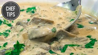 Hungarian Mushroom Soup Recipe  Chef Tips [upl. by Llenoil]