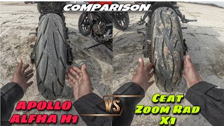 Apollo Alfha H1 Vs Ceat Zoom Red X Tyre Comparison [upl. by Ahsan968]