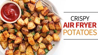 Air Fryer Potatoes  fast easy and crispy roasted potatoes [upl. by Naibaf435]