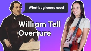 William Tell Overture Violin Tutorial for Beginners [upl. by Lyrehs535]