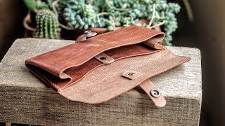 Making a Simple Leather Clutch [upl. by Philemol]