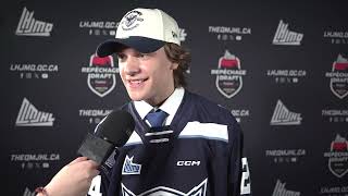 2024 QMJHL Draft  Thomas Rousseau after being drafted by the Sherbrooke Phoenix [upl. by Nairdna148]