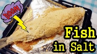 簡易 鹽焗烏頭食譜 Baked Fish in Salt recipe  Amy Kitchen [upl. by Marquet162]