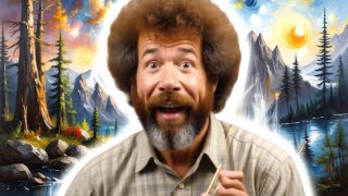 🌈 ＡＩ Bob Ross goes INSIDE his Painting 🎨 [upl. by Artenahs]