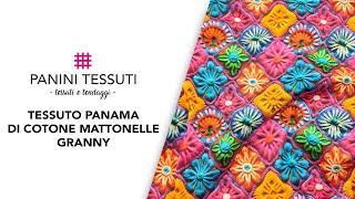 Tessuto Panama di Cotone Mattonelle Granny [upl. by Ynohtna]