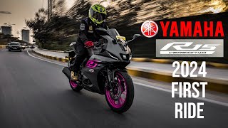 2024 Yamaha R15 V40 Magenta First Ride Review  Harley Quinn meets More Refinement [upl. by Madelon112]