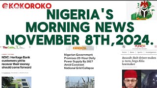 NIGERIAS MORNING NEWS NOVEMBER 8TH 2024 [upl. by Oiralih]