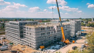 Bau Zeitraffer Bürogebäude Leipzig – LEJ Campus am Leipziger Flughafen [upl. by Yecaw10]