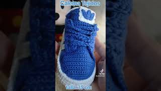 Tenis tipo Adidas tejido a crochet talla 13cm [upl. by Euqirne223]