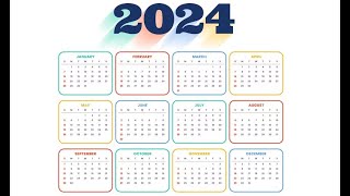 2024 Year Calendar with all 12 Months  2024 Calendar  Yearly Calendar [upl. by Eberta501]