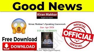 Makkar January to April 2024 pdf final version  makkar ielts speaking pdf January to April 2024 [upl. by Mosera]